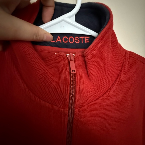 Lacoste Men's Bold Red Zip-Up Sweater - Picture 5 of 7